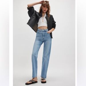 Levi’s NWT Ribcage Straight Rigid Denim Jeans No Distressing Raw Hem 32